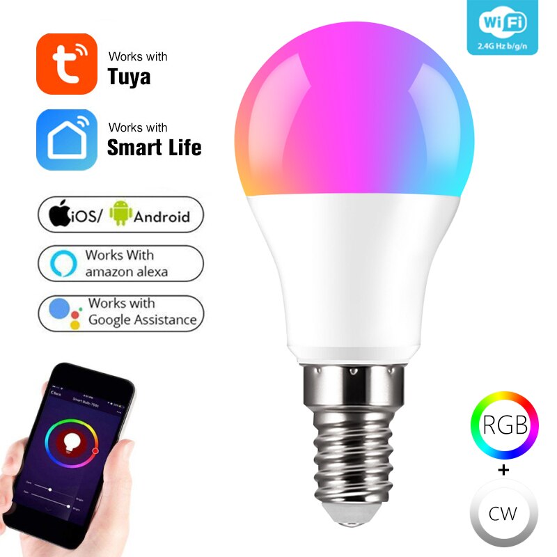 Tuya Led Slimme Lamp Dimbare Wifi E14 Neon Lamp Siri Voice Control Alexa Google Home App Afstandsbediening Licht lampen
