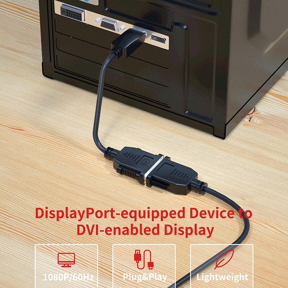 Displayport to DVI Cable Adapter Best DisplayPort to DVI-D single link cable for Nvidia Asus Lenovo HP Dell PC laptop
