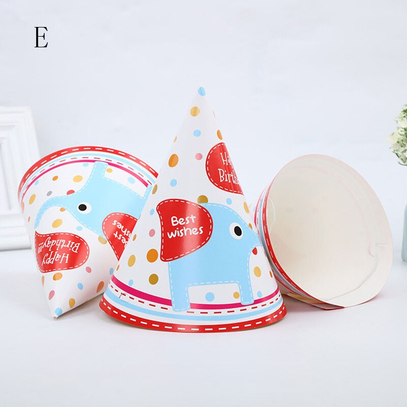 2Pcs cartoon party kids hat rainbow birthday hat chlid cartoon animal pattern decoration birthday kids hat