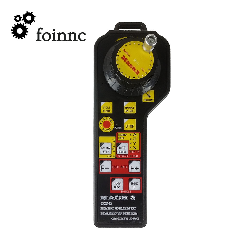 MACH3 CNC MPG Pendant Electronic Handwheel With Emergency Stop MODBUS Protocol For CNC Engraving machine