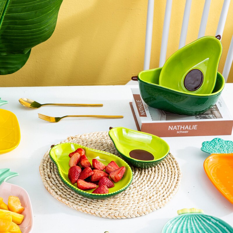 Vajilla de cerámica creativa de estilo nórdico, plato de cena con forma de Cactus y zanahoria, tazón de desayuno, plato de aperitivos para el hogar, plato de ensalada de fruta