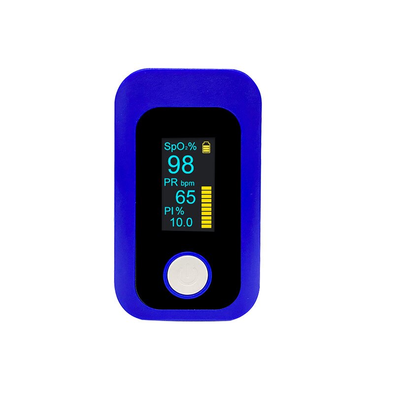 Portable Finger Pulse Oximeter SPO2 PR PI Digital Oximetry with OLED Screen Alarm Function: dark blue