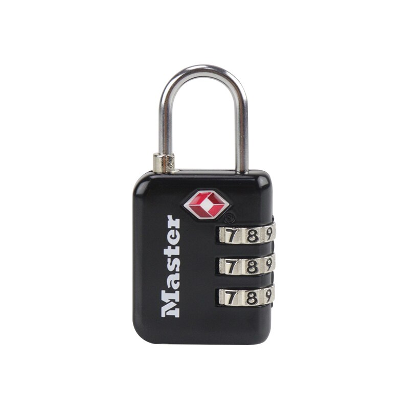 Master Lock TSA Lock 3 Digit Password Customs Luggage Padlocks Anti-theft Mini Code Lock for Suitcase Luggage Bag Travel: black