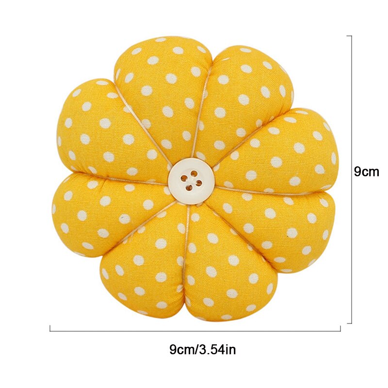 9cm pino almofadas forma de abóbora impresso tecido de algodão elástico alça de pulso pincoins para costura ponto cruz segurança ferramenta costura