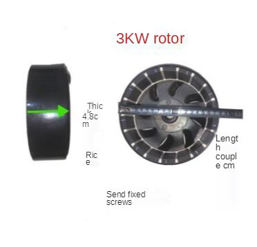 Extensor de rango de vehículo eléctrico, accesorios de generador de gasolina de 3000w5000w, 48V, 60V, 72v, extensor de rango, estator de rotor, 27 niveles, puro co: 5000W Stator