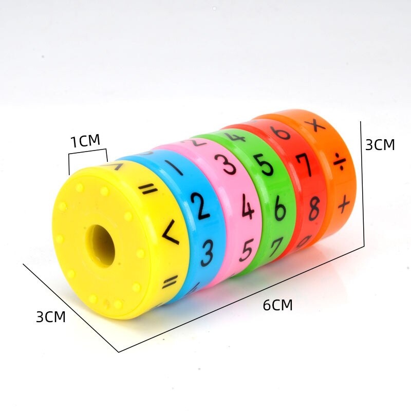 6 Pieces Magnetic Math Toy Early Learning Educational Numbers and Symbols Counting Cubes For Children Studens: Default Title