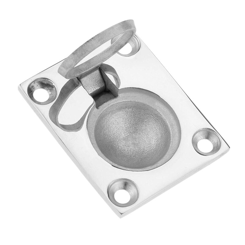 48 X 38Mm Boat Locker Hatch Latch Cabinet Flush Mount Ring Pull Handle Marine Surfing Hardware 316 Stainless Steel