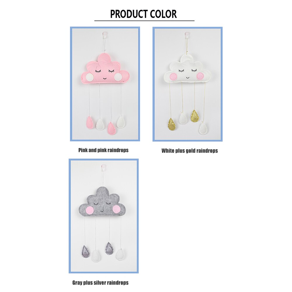 Nubes sonrientes para niños, habitación de bebé con viento nórdico, guardería, hogar, nube, gota de lluvia, adhesivos para Mural o pared, , accesorios de decoración del hogar