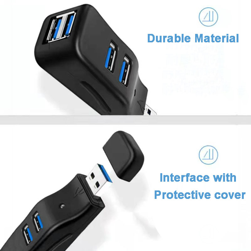 USB HUB 4 Ports USB 3.0 Hubs Adapter Mini Rotating Splitter For PC Notebook Laptop Mac Computer USB 3.0 Data Transfer Connector