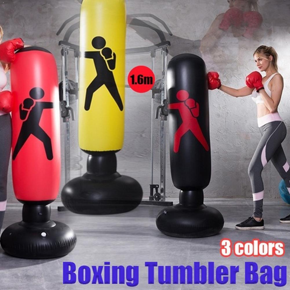 sac de sable de boxe gonflable Stress poinçonnage tour sac de sable dos rebond Fitness sac d'entraînement pression de soulagement debout O3L2