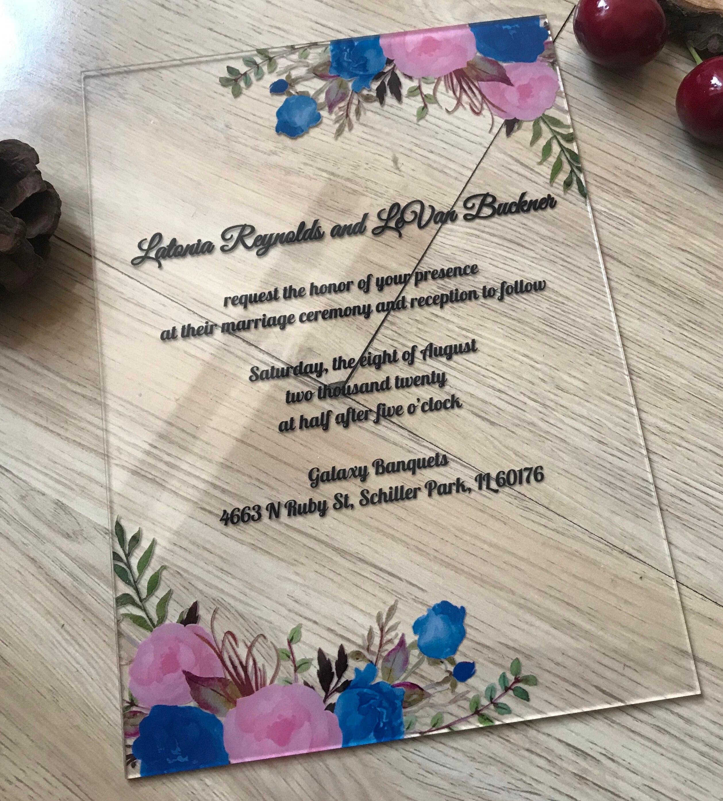 10pcs Acrylic Flower Menu Cards,custom Acrylic Wedding Invitations,Acrylic birthday Invitations,Acrylic Invitations