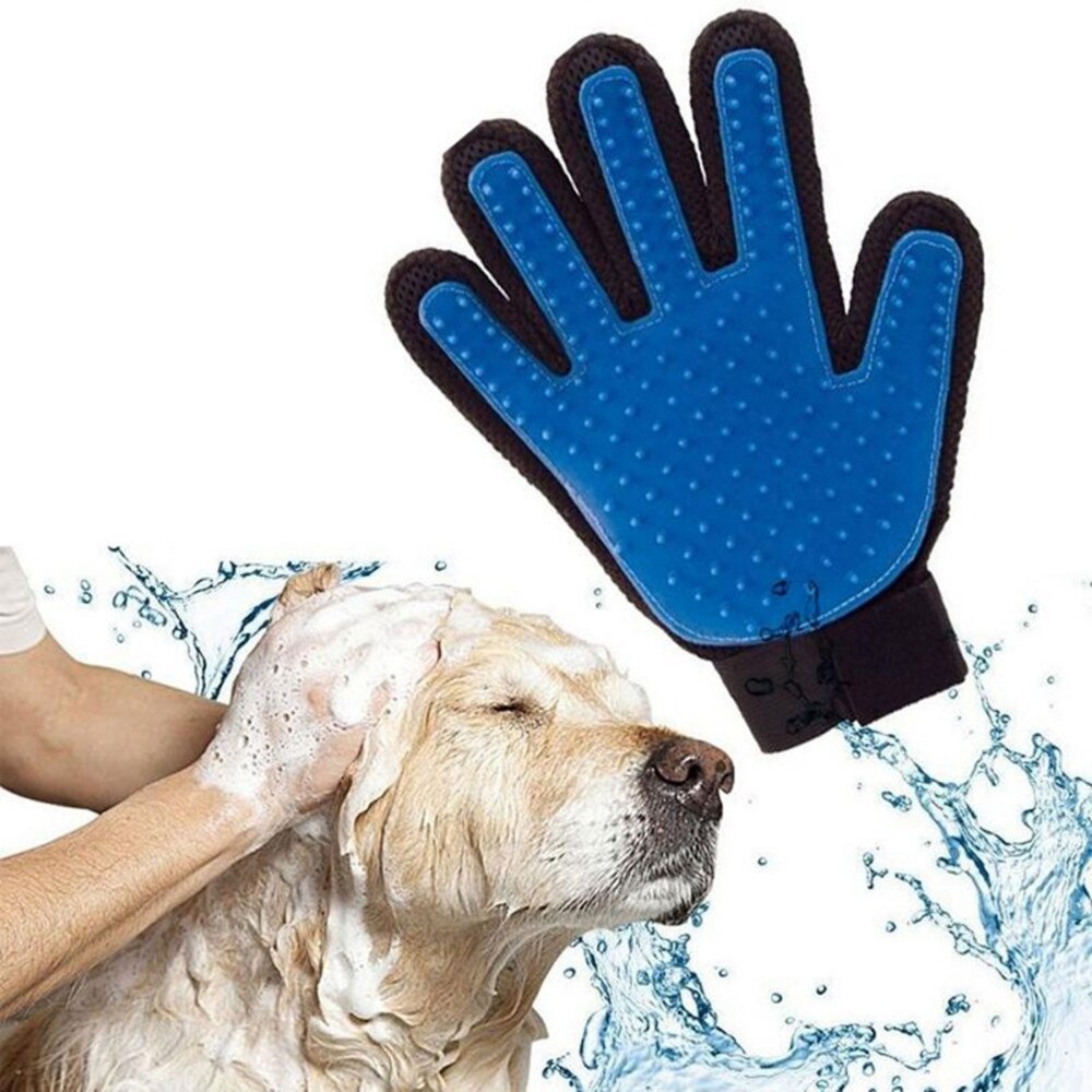 Pet grooming handske til katte uld handske pet hår deshedding børste kam handske til pet hund rengøring massage pet handske til dyr
