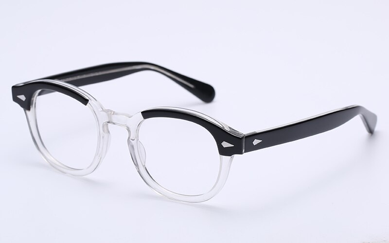 Håndlavede acetat briller stel kvinder mænd johnny depp brillerammer mærke skildpadde optisk brille demi nærsynethed: 5