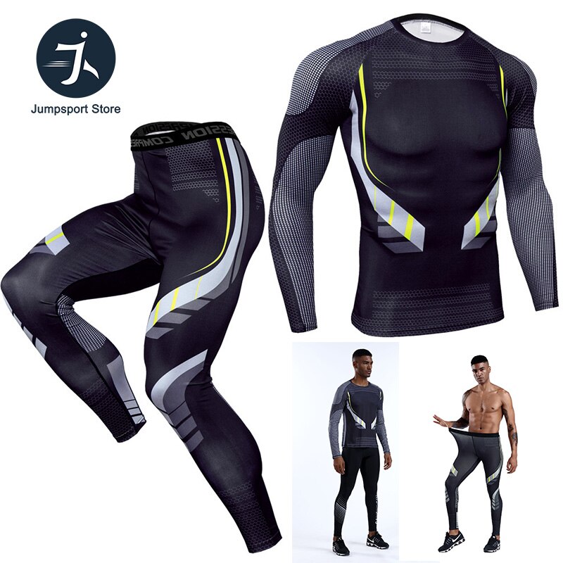 neue Sportbekleidung Kompression einstellen Laufen einstellen Männer Joggen Anzüge 3D drucken Sport Strumpfhosen Fitnessstudio Gamaschen Männer Fitnessstudio trainieren Kleidung