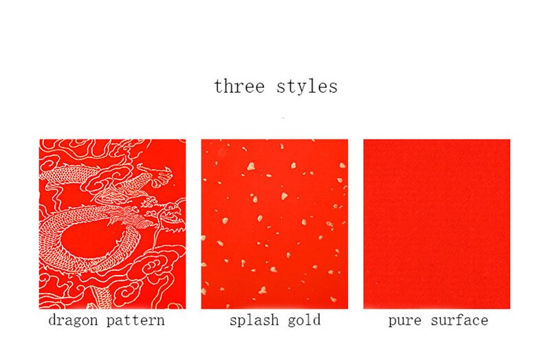 Sprinkling gold dragon pattern rice paper red thickening paper cut not fading calligraphy practice 10pcs/lot
