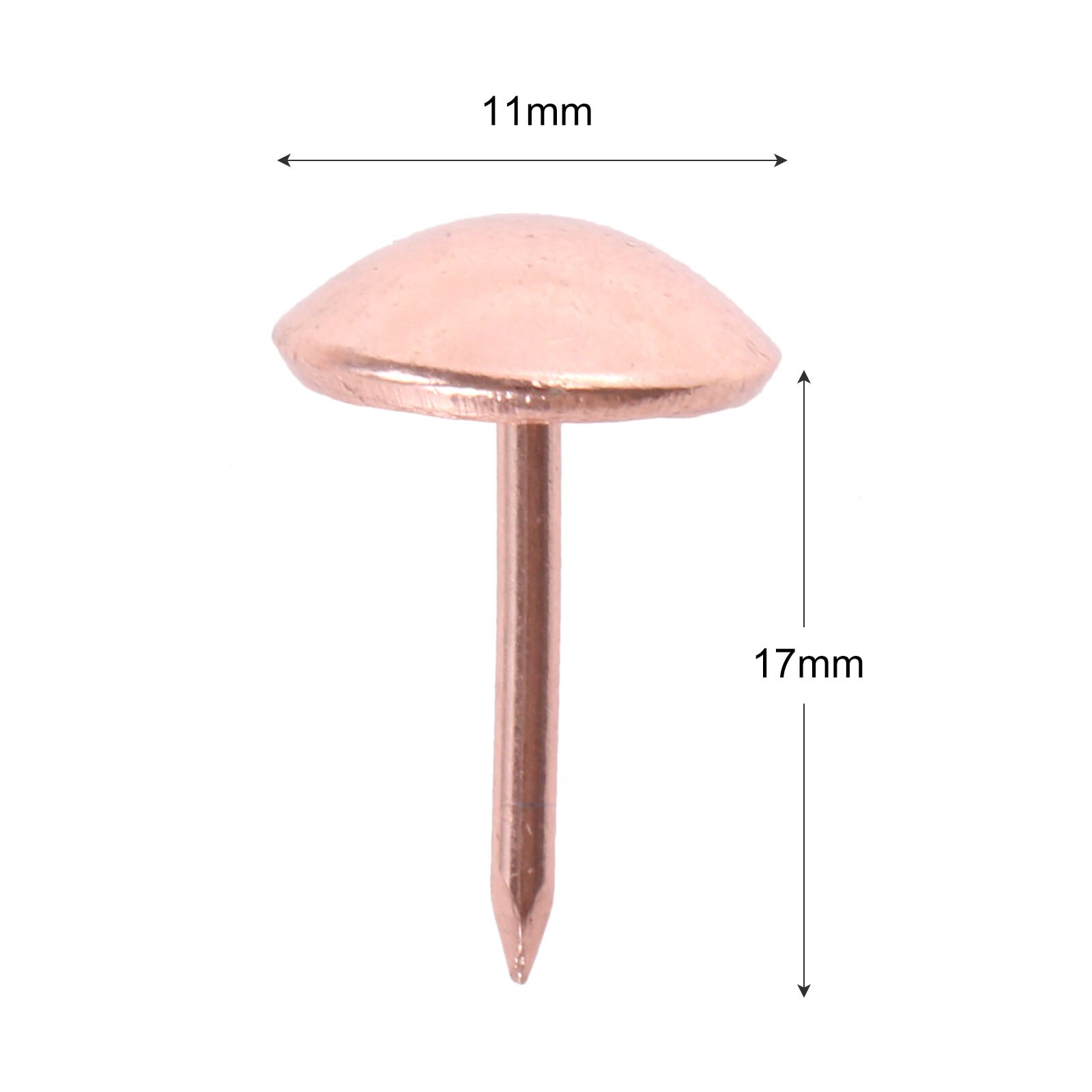20 Stuks Bekleding Kopspijkers 11Mm/17Mm Rose Goud Ronde Kop Nagels Metalen Punaise Vintage Kopspijkers Antieke Hardware