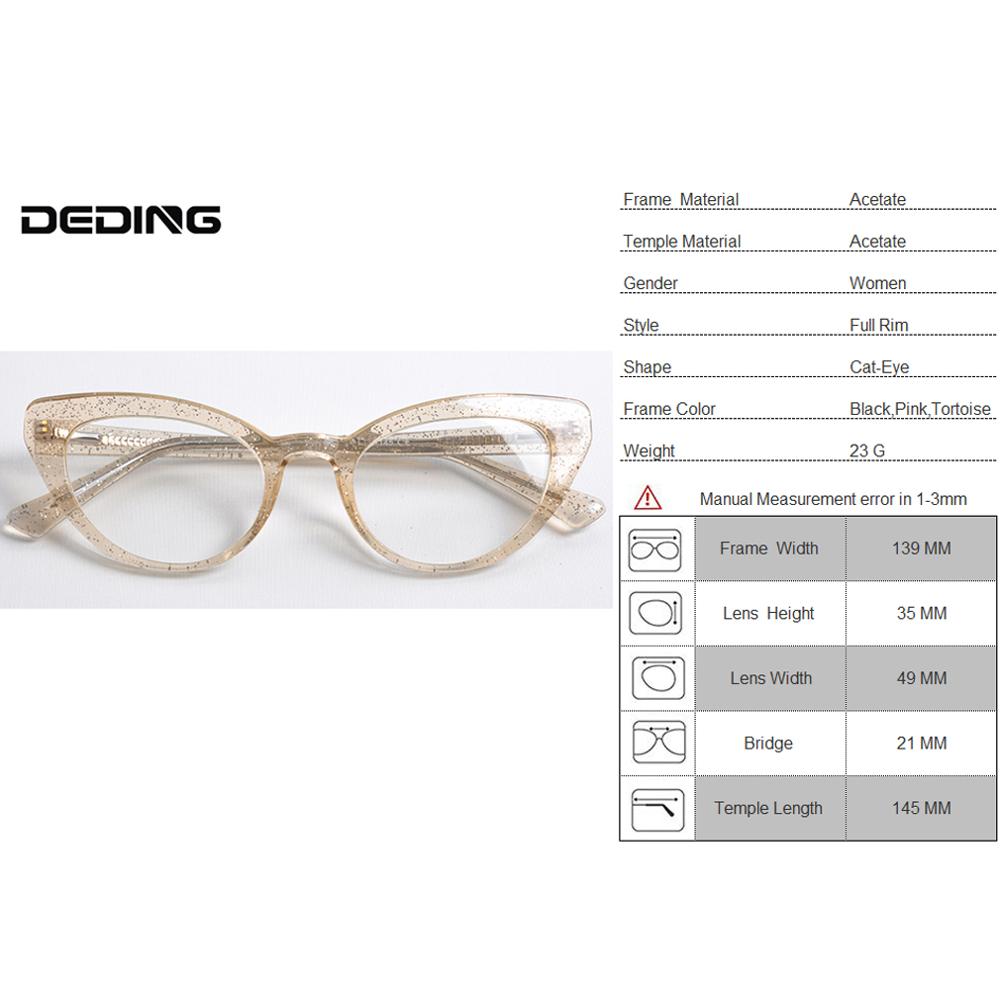 Cat eye  tr90 damesbrilmontuur met multicolor glazen op sterkte, monturen met veerscharnier, damesbril met heldere glazen  dd1602