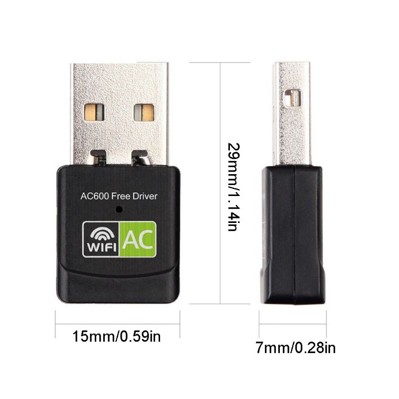 USB WiFi Adapter AC600 Mbps Dual Band 2.4/5Ghz Wireless USB Computer WiFi Dongle