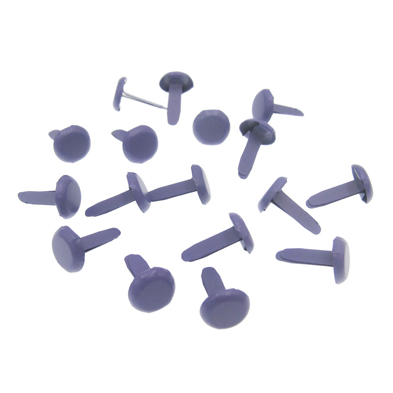 100 st 5.5 x 11mm runda metallbrickor scrapbooking tillbehör hantverk utsmyckningar fäste för skor dekoration: Lila 100 st