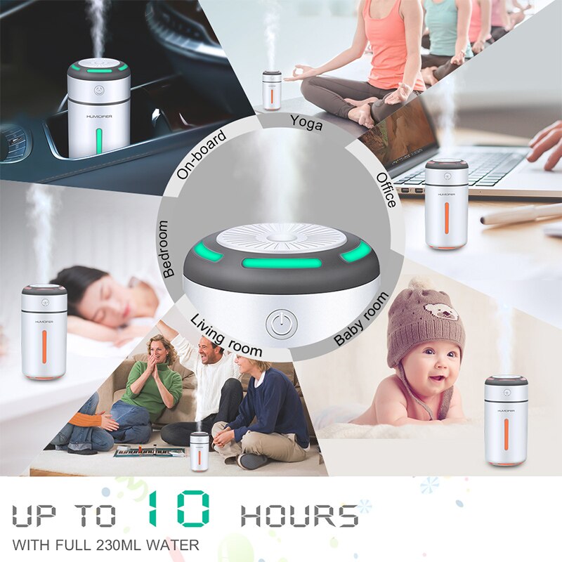 Meidi 170ml mini luftfukter diffusor aromalampe aromaterapi elektrisk aroma diffusor tåke luftfrisker