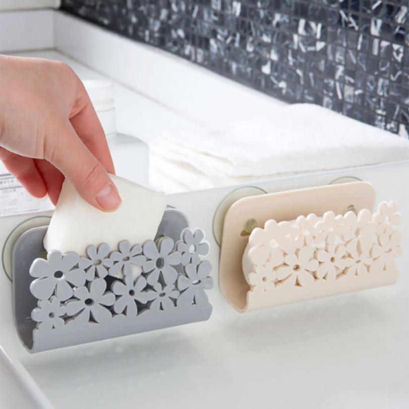 Køkkenvask sugesvampeholder skrubber sæbe opbevaringsstativ sugekop svampeholder køkken badeværelse tørrestativ