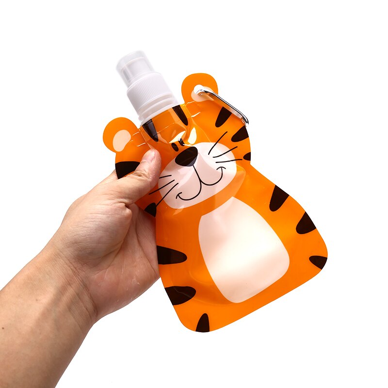 Tegneserie søde miljøvenlige sammenklappeligt dyr vand drikke kop taske rejse drikke flaske sikkert for børn børn