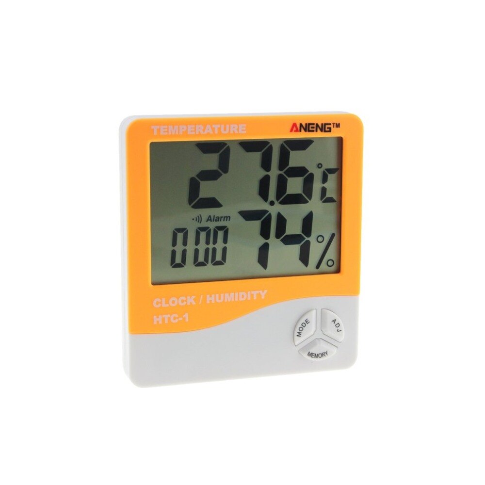 HTC-1 Indoor LCD Elektronische Digitale Temperatuur Vochtigheid Meter Kamer Thermometer Hygrometer Wekker Weerstation