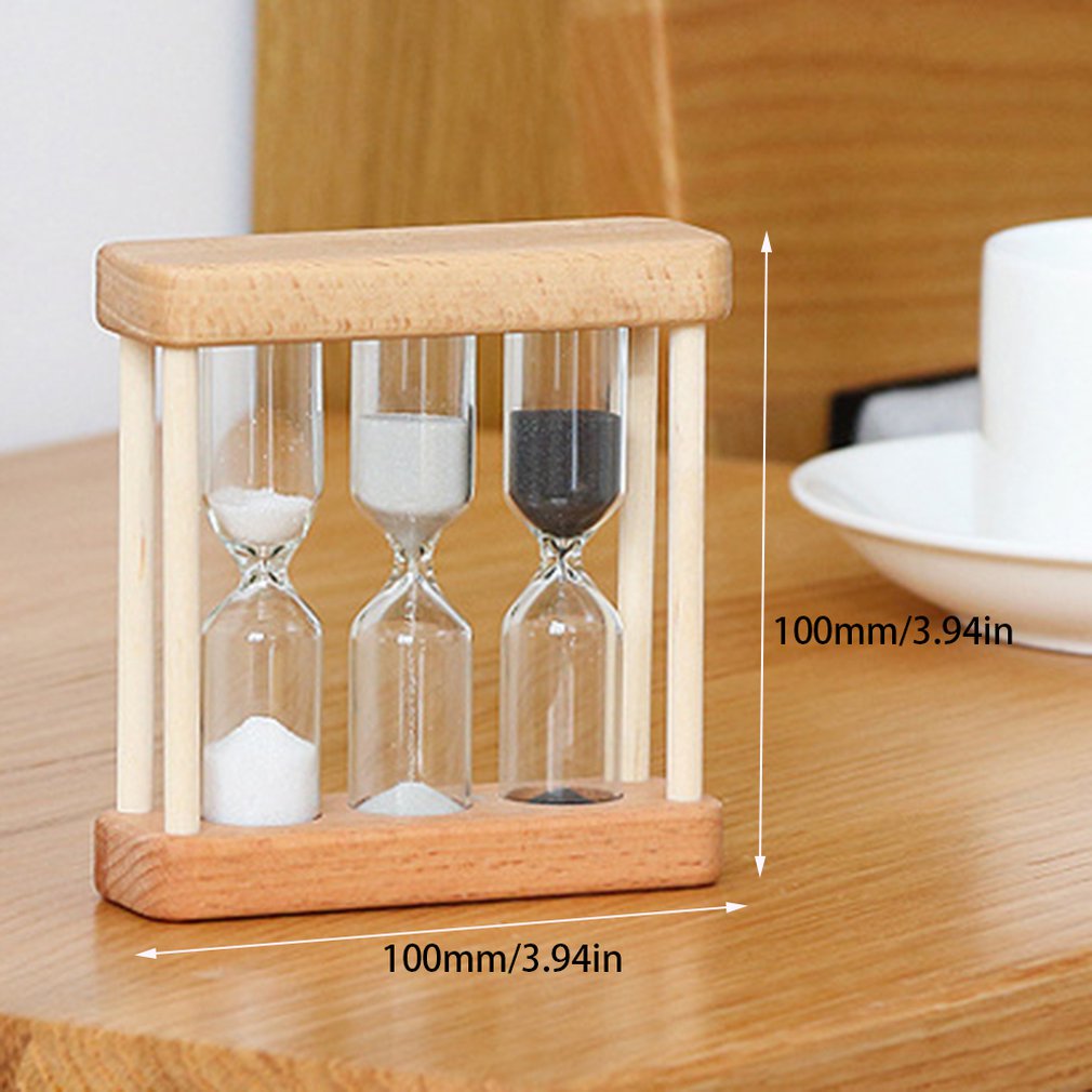 1/3/5 Minute Wooden Sand Glass Hourglass Timer Clock Home Decor For Childern Simple Style