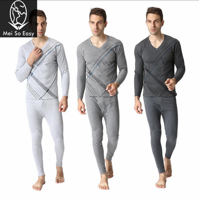 men winter Factory direct sales v-neck super large undewear MAO satin cotton loose Long Johns plus size 4XL-7XL