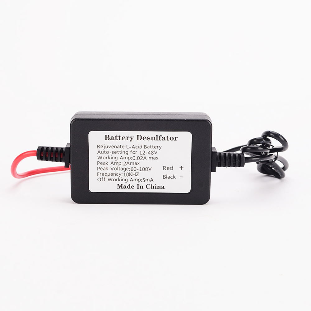 12V 24V 36V 48V Battery Desulfator Reconditioner for 12V-48V Lead Acid Batteries with Quick Disconnect Circle Ring