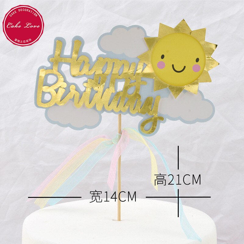 Zoo Cute Forest Animal Cake Toppers for Kid`s Birthday Decoration Monkey Giraffe Tiger Lion Cupcake Toppers Birthday Cakes: flag SmileSun