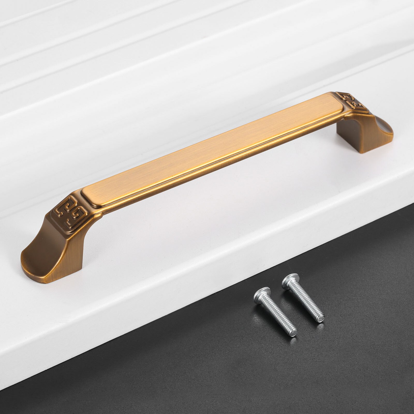 1Pc Koffie Handvat Bruin Knop W/Schroef Eenvoudige Stijl Pull 125/155Mm Lengte Klassieke Europese Decor meubels Kast Lade Keuken: Large