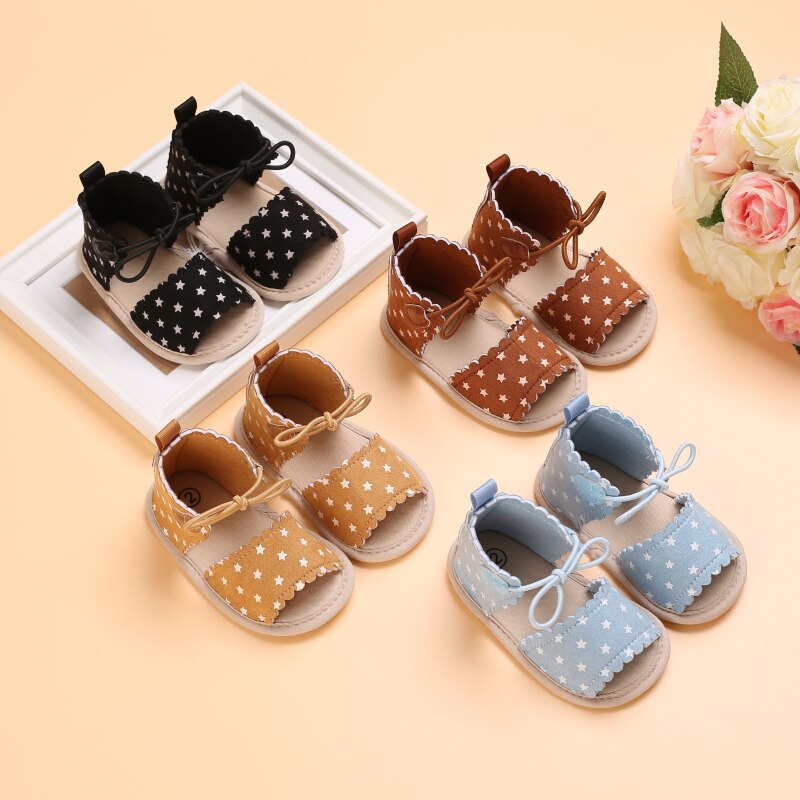 2021 Toddler Baby Girls Bow Polka Dot Sandals Party Princess Sandals Summer Beach Shoes Infant Baby Girl Shoes First Walkers