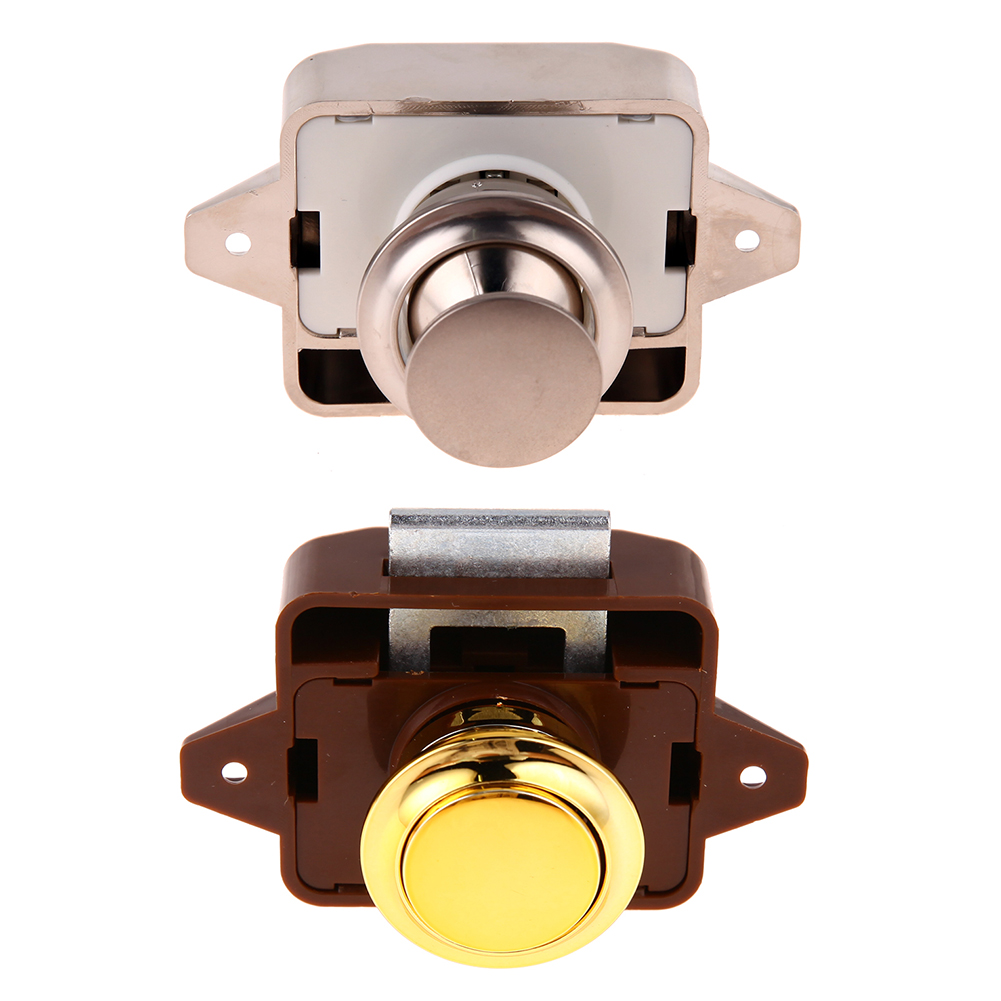 1Pc Mini Drukknop Vergrendeling Vergrendelen Kast Deurknop Camper Caravan Camper Rv Kast Lade Push Latch Lock Home Hardware