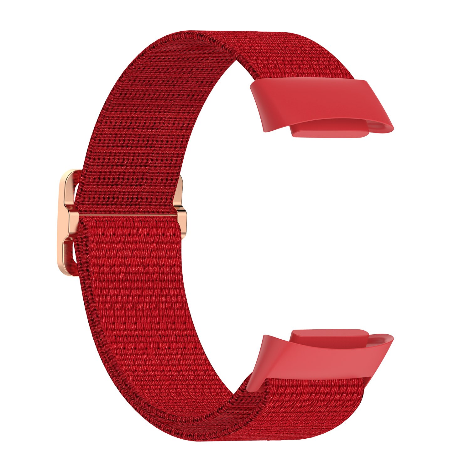 Pasek nylonowy do Fitbit Charge 5 elastyczna bransoletka z plecionki i dwukolorowy pasek silikonowy do Fitbit Charge 5 bransoletka pulsera: Nylon-Red