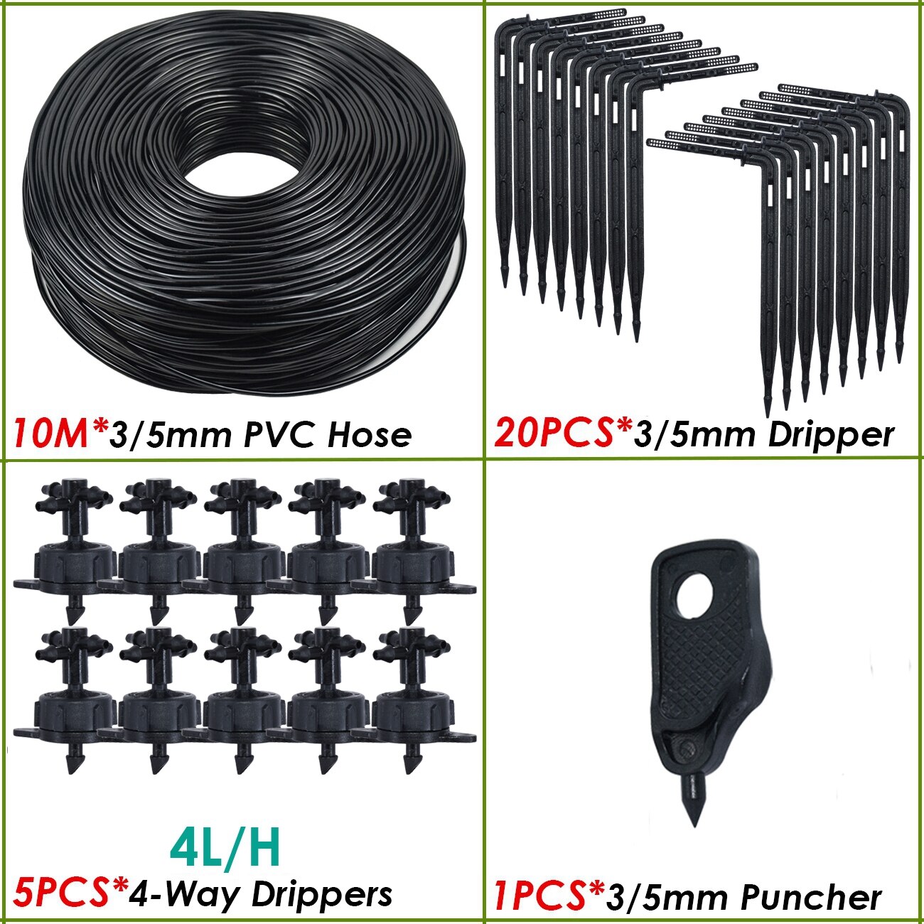 KESLA 4L/H arrow drip system emitter 4-way drip arrow Dripper Greenhouse Irrigation system water garden 40sets 20sets 10set: WHITE