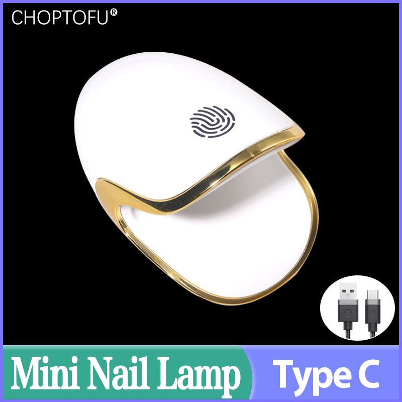 Lámpara de secado rápido para uñas, uñas de Gel de 6W Q6 minisecador, 3LED UV, botón táctil, actualización de carga tipo C, manicura