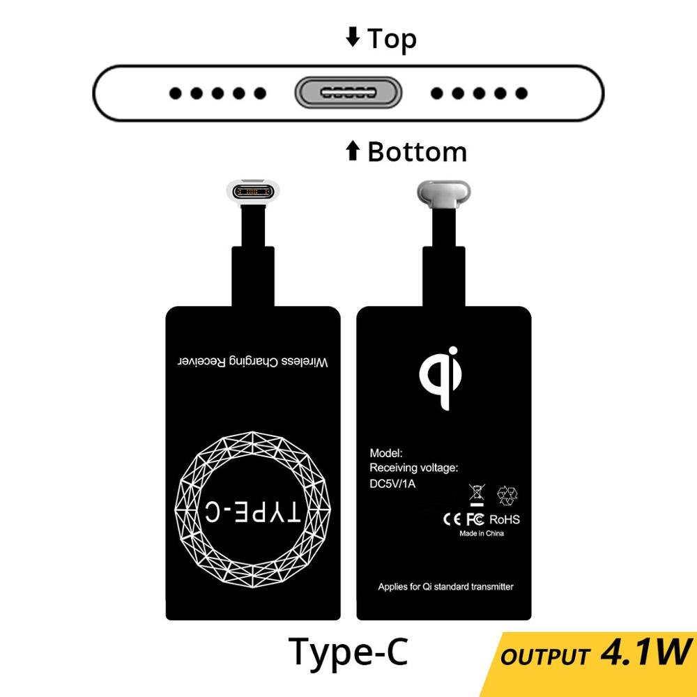 FONKEN Qi kabellos-ladegerät Ladung Empfänger Mikro USB Typ C Qi Drahtlose Ladegerät Ladung Pad Modul für Android praktisch: art C 4.1W