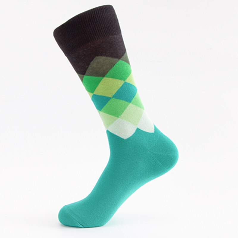 European Men's Socks Classic Colorful Sox Man Cotton Crew Casual Sport Socks Stripe and Cell Socks 1 Pair Socks Large Size Sox: C5