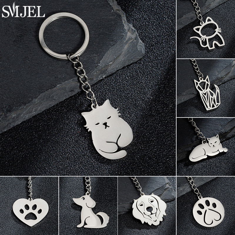 Cartoon Kitten Sleutelhanger Mode Dier Sleutelhanger Creatieve Vrolijke Kat Hanger Voor Vrouwen Auto Sleutelhanger Portemonnee Accessoires Diy Cadeau