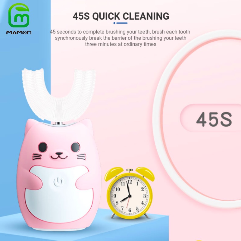 Mamon Kids Kinderen Elektrische Tandenborstel Voor Meisje En Jongen Waterdichte Timer Oplaadbare Met Uv Steriliseren