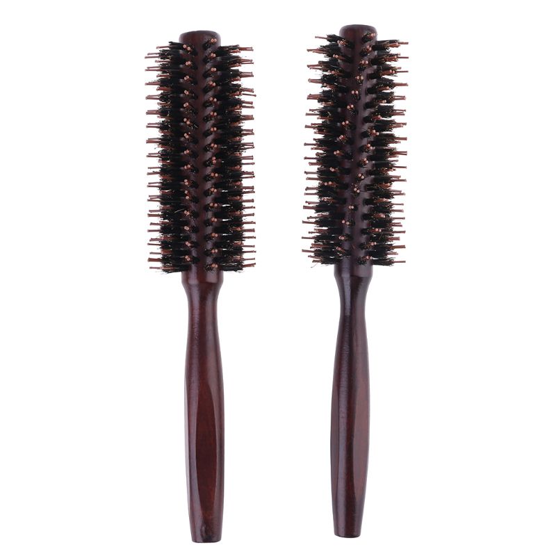 6 Types Straight Twill Hair Comb Natural Boar Bristle Rolling Brush Round Barrel Blowing Curling DIY Hairdressing Styling Tool