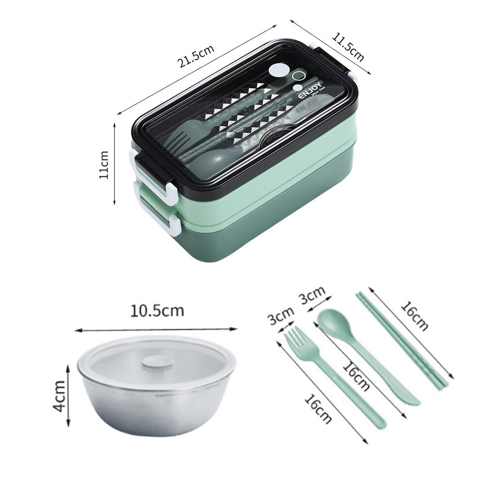 Lunch Box Bento Box Voor Student Kantoormedewerker Double-Layer Magnetron Verwarming Lunch Container Lekvrij Voedsel Opslag Container: A3 stainless steel