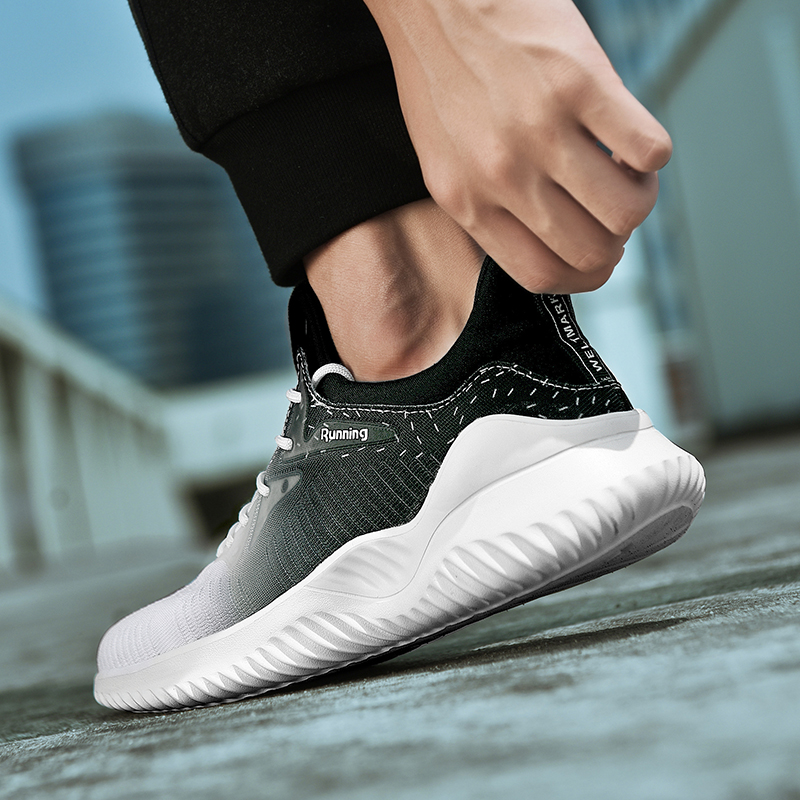 Gradient Mesh Men Causal Shoes Male Spring Men Casual Lightweight Shoes Sneakers Lace-up Flats Breathable Sapato Masculino