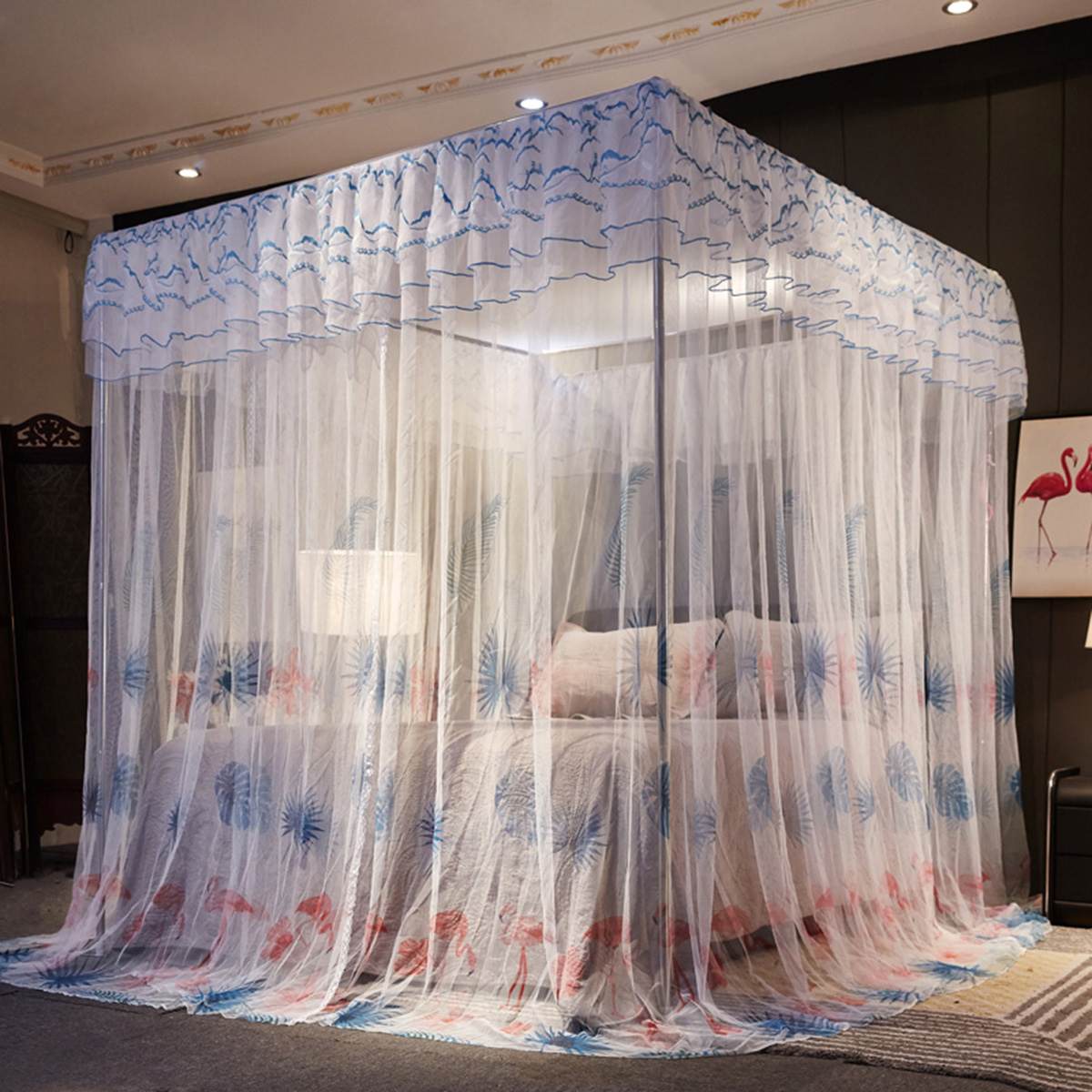 Bed Canopy Double Colors Hung Mosquito Net Princess Bed Tent Curtain Foldable Canopy On The Bed Fairy Lace