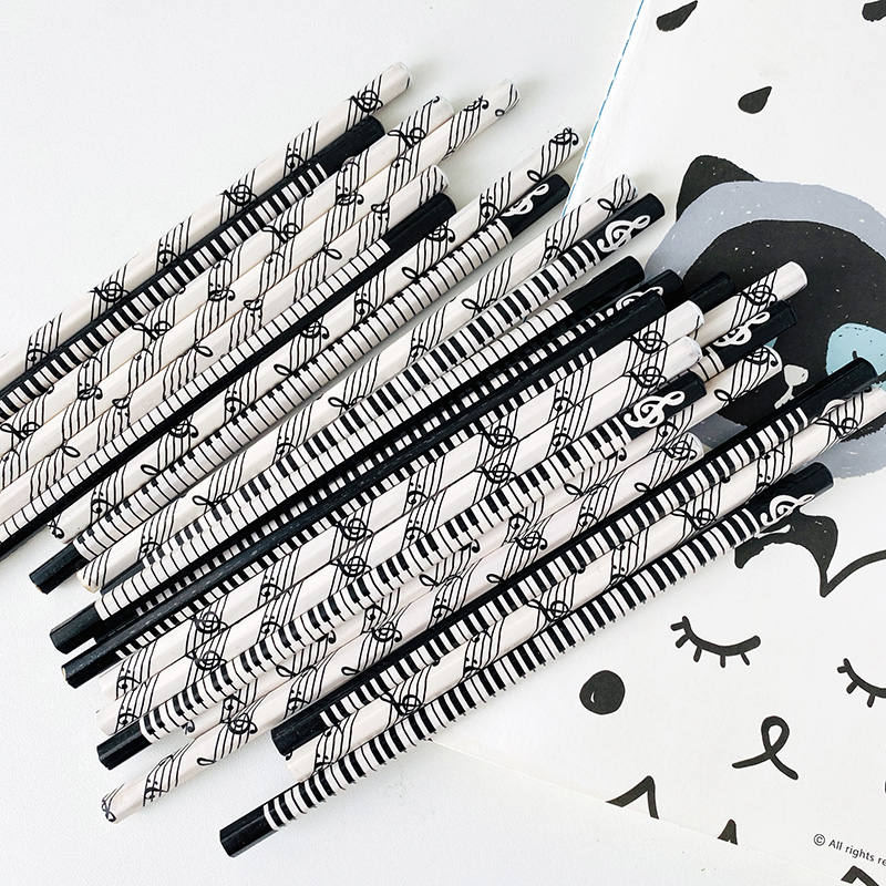 4 sztuk/partia klasyczna klawiatura pianina symbole muzyczne HB standardowe drewniane ołówek szkolne materiały papiernicze pisanie narzędzie szkolne materiały biurowe