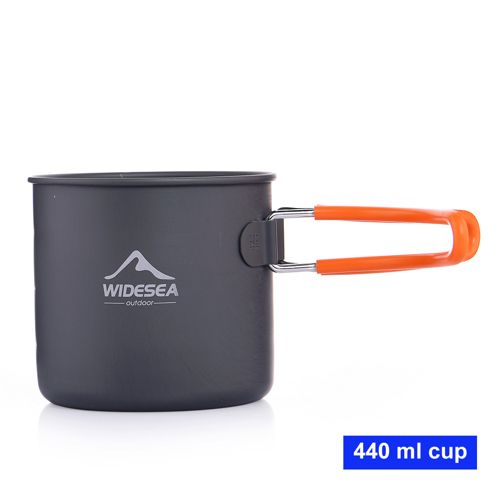 Widesea campeggio tazza di alluminio tazza da esterno turismo caffè bevanda cottura stoviglie attrezzatura da picnic trekking turistico escursionismo viaggi: 440ml cup