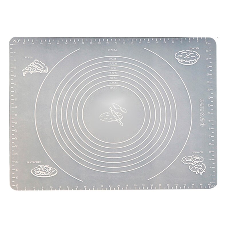 70x50cm Silicone Non-Stick Baking Mat rolling pin With Scale Rolling Dough Pad Kneading Dough Mat Pastry Oven Liner Placemat: Transparent 50x70cm