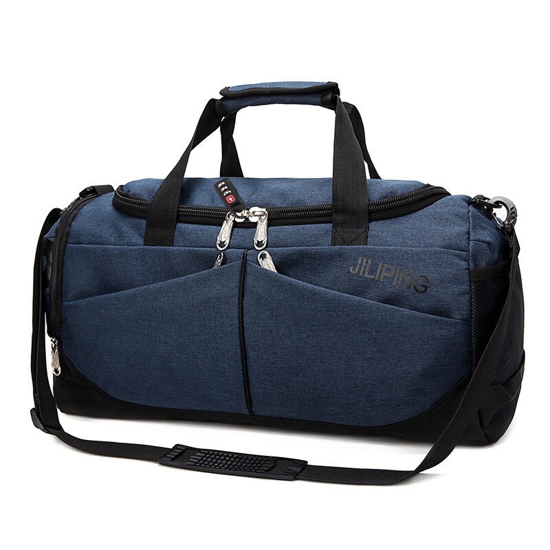 MARKROYAL Nylon Men Multifunction Travel Bag Anti-theft Male Travel Bags Carry On Hand Luggage Multiple Pockets Travel Handbags: Drak Blue