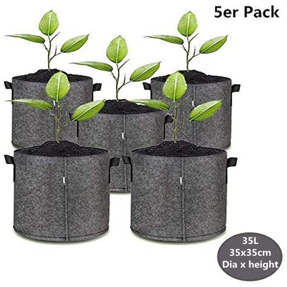 5 PCS Planting Bag Black/Grey Potato Fabric Vegetable Seedling growing pot garden tools Eco-Friendly Grow bag: Clear